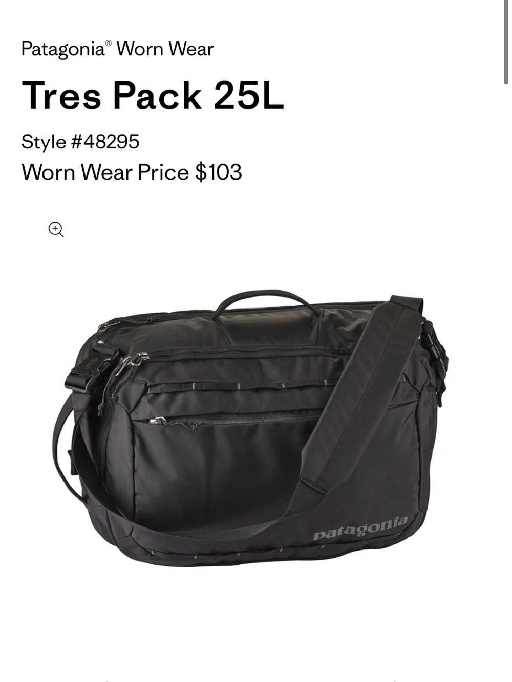 Patagonia Tres Pack 25L Messenger Bag